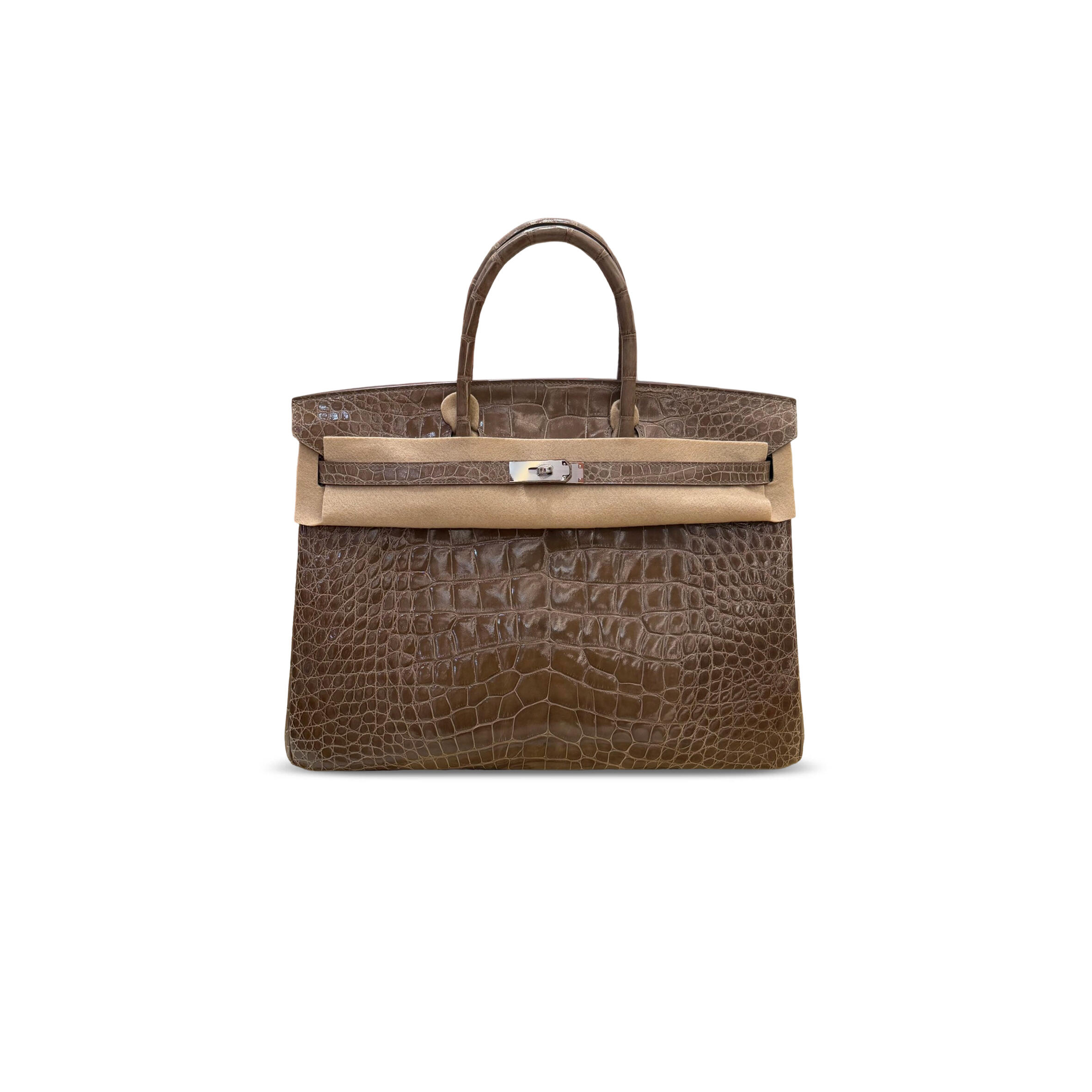 H**me5 master birkin 40 gris elephant alligator silver hardware (40*30*21cm)